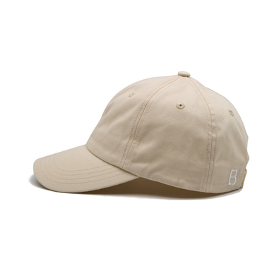 Capuz de algodão de perfil personalizado com forma não estruturada, costura combinada e visor curvo