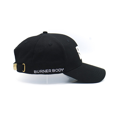 Perfil de correia ajustável 6 Panel Baseball Cap com visor curvo e costuras reforçadas