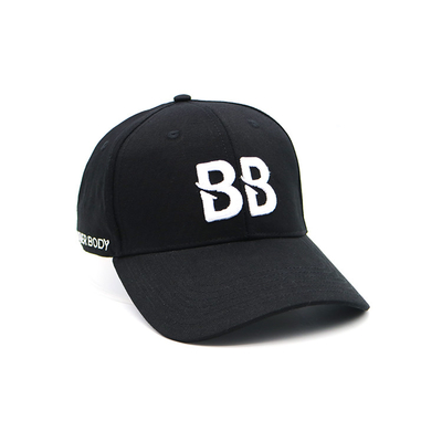 Perfil de correia ajustável 6 Panel Baseball Cap com visor curvo e costuras reforçadas