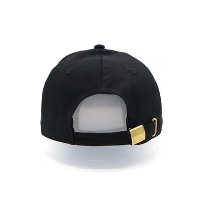 Perfil de correia ajustável 6 Panel Baseball Cap com visor curvo e costuras reforçadas