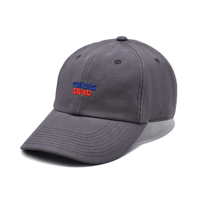 Chapéu de basebol de algodão bordado com visor curvo de forma não estruturada