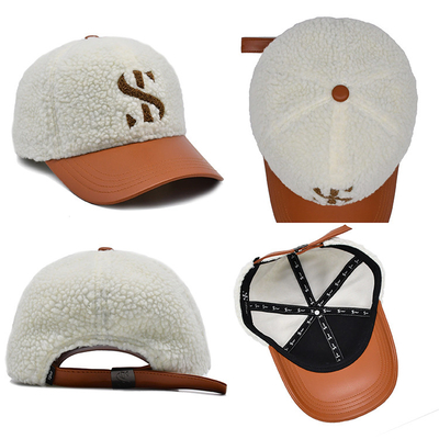 Chapéu de Baseball de Algodão Estilizado Com Cor Correspondente de Costura / Perfil de Coroa de Velo Polar