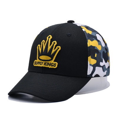 Capuzes de basebol de algodão bordado unisex com pálpebras personalizadas e fecho
