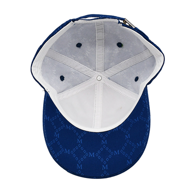 Chapéus de Jacquard personalizados com visor curvo e correia ajustável com pálpebras bordadas com cor de tecido correspondente