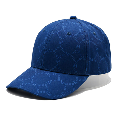 Chapéus de Jacquard personalizados com visor curvo e correia ajustável com pálpebras bordadas com cor de tecido correspondente