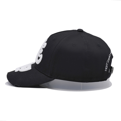 Chapéu de beisebol bordado com toalha com borda curva e fivela de metal personalizada