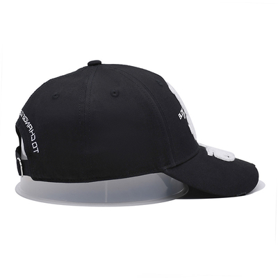 Chapéu de beisebol bordado com toalha com borda curva e fivela de metal personalizada