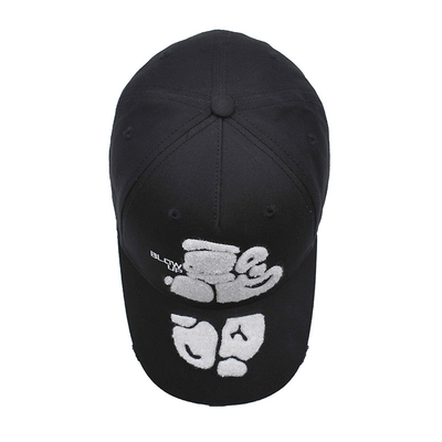 Chapéu de beisebol bordado com toalha com borda curva e fivela de metal personalizada