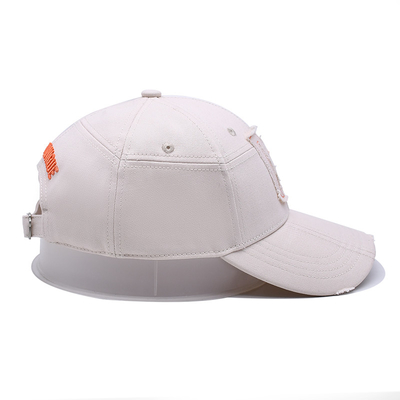 Custom Full Seasons Baseball Cap Fábrica White Baseball Cap com artesanato detalhado