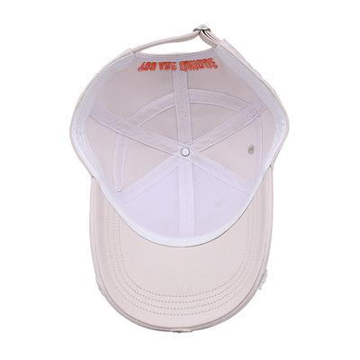 Custom Full Seasons Baseball Cap Fábrica White Baseball Cap com artesanato detalhado