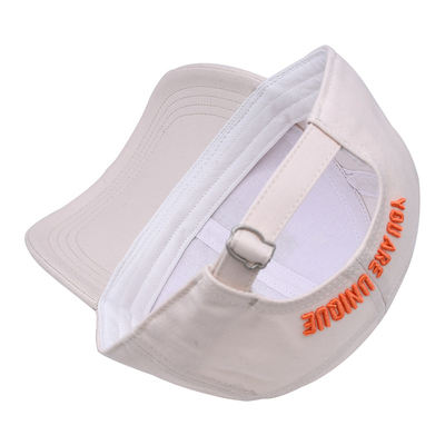 Custom Full Seasons Baseball Cap Fábrica White Baseball Cap com artesanato detalhado