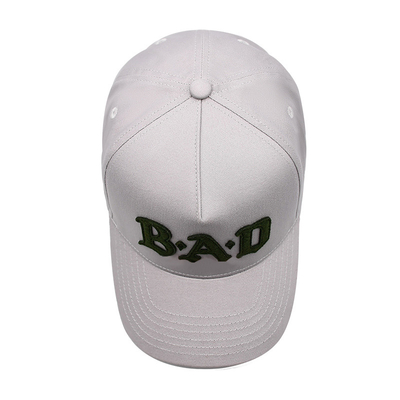Visor curvo de cinco painéis, boné de beisebol com costura para combinar a cor do tecido com o adesivo