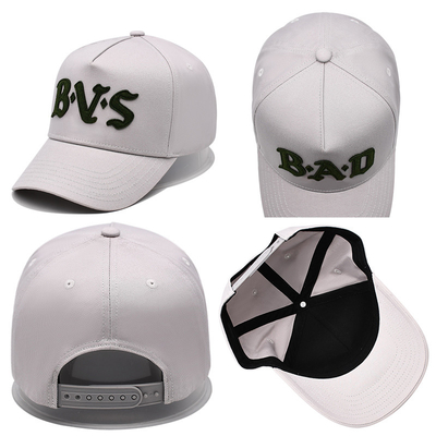 Visor curvo de cinco painéis, boné de beisebol com costura para combinar a cor do tecido com o adesivo