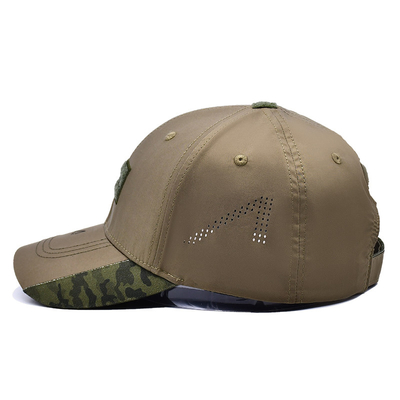 Faixa de Velcro ajustável 6 Painéis Bate-Bol Cap com Visor Curvo e 6 Olhinhos