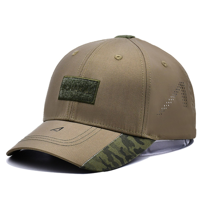 Faixa de Velcro ajustável 6 Painéis Bate-Bol Cap com Visor Curvo e 6 Olhinhos