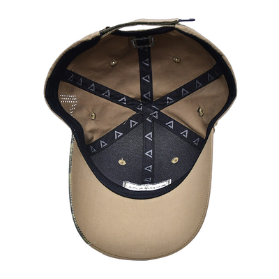 Faixa de Velcro ajustável 6 Painéis Bate-Bol Cap com Visor Curvo e 6 Olhinhos
