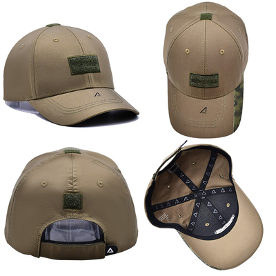 Faixa de Velcro ajustável 6 Painéis Bate-Bol Cap com Visor Curvo e 6 Olhinhos