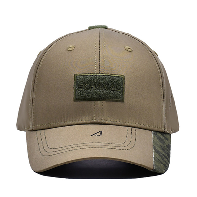 Faixa de Velcro ajustável 6 Painéis Bate-Bol Cap com Visor Curvo e 6 Olhinhos