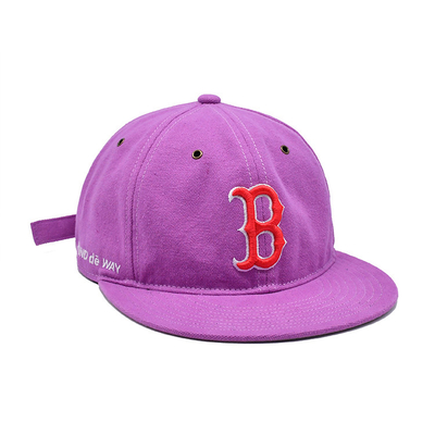 Customizado Pink 6 Panel Snapback Cap com Visor Flat e Logotipo de Bordado 3D