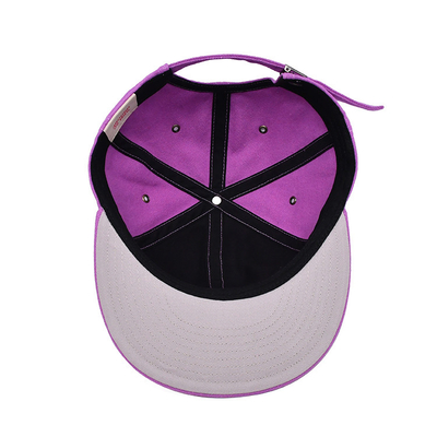 Customizado Pink 6 Panel Snapback Cap com Visor Flat e Logotipo de Bordado 3D