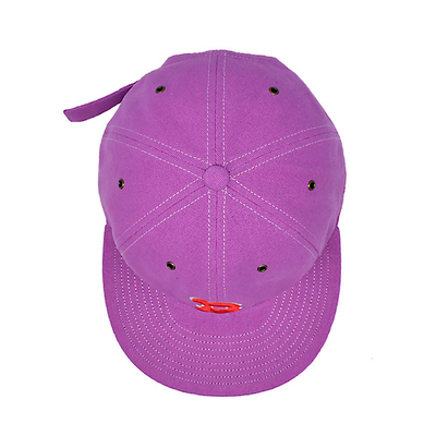 Customizado Pink 6 Panel Snapback Cap com Visor Flat e Logotipo de Bordado 3D