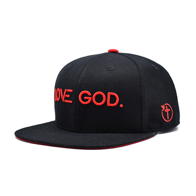 Chapéu Snapback em tamanhos ajustáveis com logotipo de bordado 3D e impressão de fita interna Etiqueta tecida
