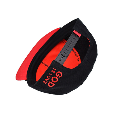 Chapéu Snapback em tamanhos ajustáveis com logotipo de bordado 3D e impressão de fita interna Etiqueta tecida