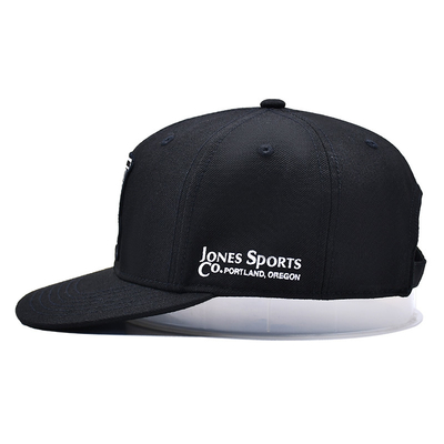 Chapéus de escudo de algodão com visor plano e fita impressa