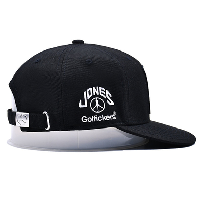 Chapéus de escudo de algodão com visor plano e fita impressa