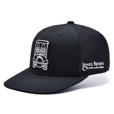 Chapéus de escudo de algodão com visor plano e fita impressa