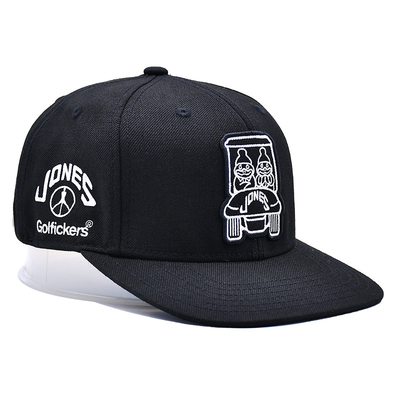 Chapéus de escudo de algodão com visor plano e fita impressa