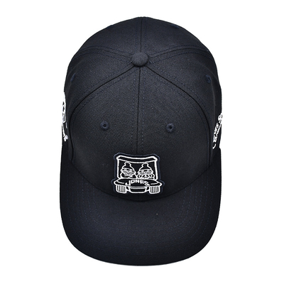 Chapéus de escudo de algodão com visor plano e fita impressa