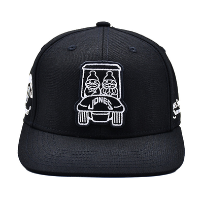 Chapéus de escudo de algodão com visor plano e fita impressa