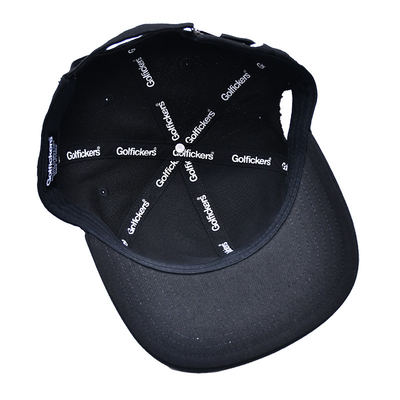 Chapéus de escudo de algodão com visor plano e fita impressa