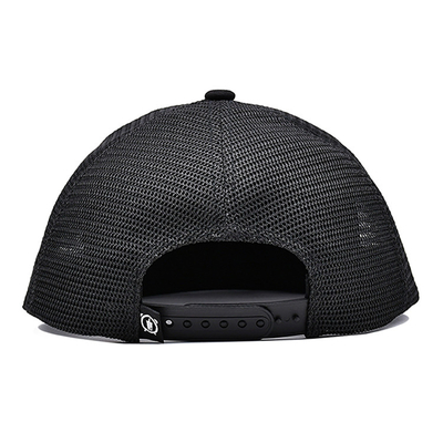 Capuz de caminhoneiro unisex de algodão 6 painéis com logotipo bordado e etiqueta tecida