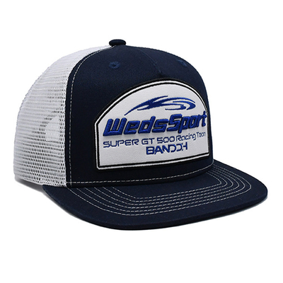 Capuz de caminhoneiro de perfil construído com Snapback de plástico e logotipo bordado