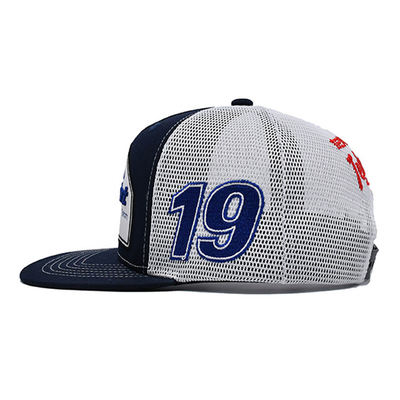 Capuz de caminhoneiro de perfil construído com Snapback de plástico e logotipo bordado
