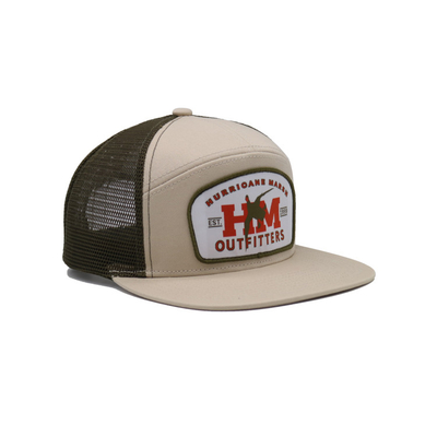 Chapéu de camião de algodão unisex com visor plano e Snapback Patch tecido com contorno bordado