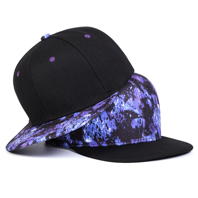 Unisex Purple Starry Sky Printing Hip-Hop Chapéus Moda Primavera Outono Outdoor Caps Casual Snapback Ajustáveis
