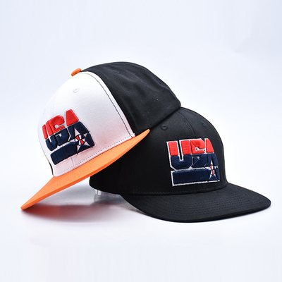 Chapéus Snapback de borda plana bordados sob medida com preto ou cores personalizadas
