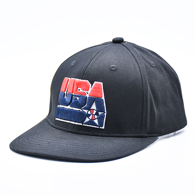 Chapéus Snapback de borda plana bordados sob medida com preto ou cores personalizadas