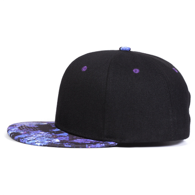 Unisex Purple Starry Sky Printing Hip-Hop Chapéus Moda Primavera Outono Outdoor Caps Casual Snapback Ajustáveis