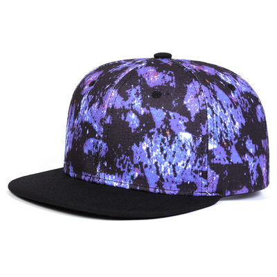 Unisex Purple Starry Sky Printing Hip-Hop Chapéus Moda Primavera Outono Outdoor Caps Casual Snapback Ajustáveis