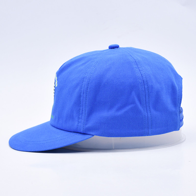 Chapéus de snapback impressos sob medida de alta qualidade azuis não estruturados 5 painéis de borda plana chapéus de hip hop para homens