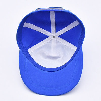 Chapéus de snapback impressos sob medida de alta qualidade azuis não estruturados 5 painéis de borda plana chapéus de hip hop para homens