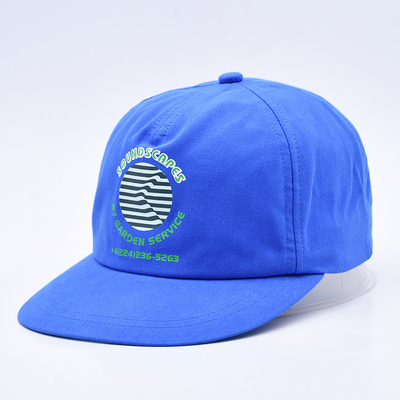 Chapéus de snapback impressos sob medida de alta qualidade azuis não estruturados 5 painéis de borda plana chapéus de hip hop para homens