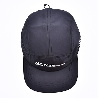 Chapéu Camper de alta qualidade não estruturado de 5 painéis personalizado de impressão preta de nylon com bolsos decorativos