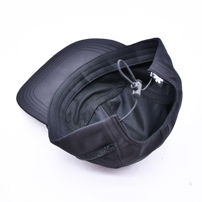 Chapéu Camper de alta qualidade não estruturado de 5 painéis personalizado de impressão preta de nylon com bolsos decorativos