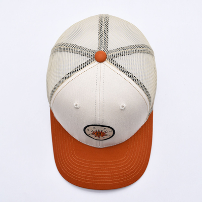 Custom High Quality Two Tone 6 Panel Trucker Cap com uma pequena borda curva