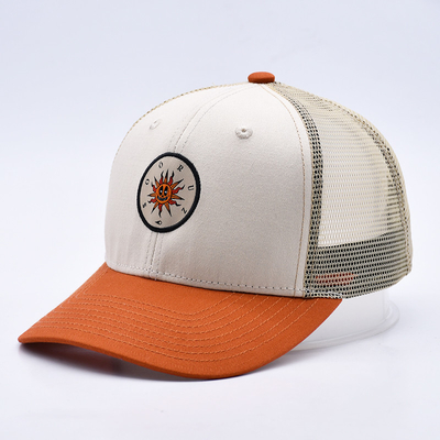 Custom High Quality Two Tone 6 Panel Trucker Cap com uma pequena borda curva
